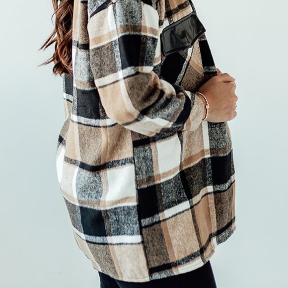 Edgy Vibes Plaid Flannel Shacket - Picture 5 of 5